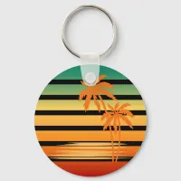Palm Tree Sunset Keychain