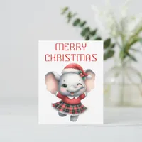 Dancing Elephant Calf - Christmas Card