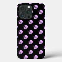 Cute Goth Pink Skulls iPhone 13 Pro Case