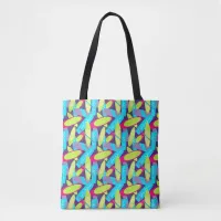 Surfboards Colorful Graphic Patterned Fun Surfer's Tote Bag