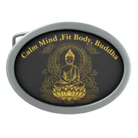 Gold Buddha Sitting in Lotus Pose Belt Buckle