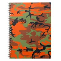 Hunter Orange with Green Camouflage Notebook