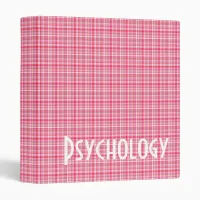 Customizable Subject Pink and Red Plaid Pattern Binder