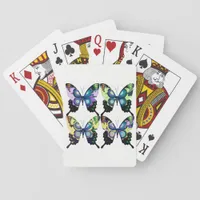 Aqua, Pink, and Yellow -  Elegant Butterflies Poker Cards