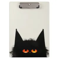 Grumpy Black Cat Clipboard