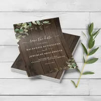 PAPER Rustic Wood Greenery Wedding Save the Date