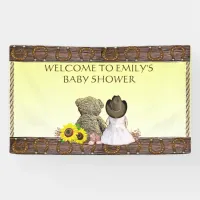 Yellow Lil' Cowgirl Personalized Baby Shower Banner