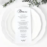 Modern Wedding Menu Fun Casual Handwriting