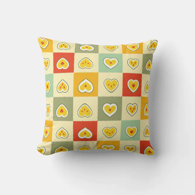 Hearts Apples Throw Pillow