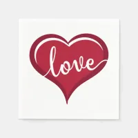 love in heart valentines paper napkins