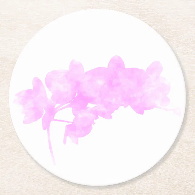 Orchid Shadow Round Paper Coaster