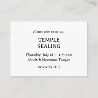 Minimalist Black & White Temple Sealing Invitation