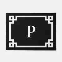 Black and White Greek Key Border Monogram