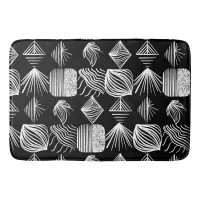 Bold Caribbean Tribal Mudcloth – Black & White,  Bath Mat