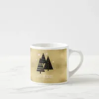 Christmas Trees and Snowflakes Gold ID863  Espresso Cup