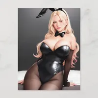 Leather Lingerie Blond Postcard