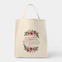 Christian Bible Verse Blush Pink Floral Tote Bag