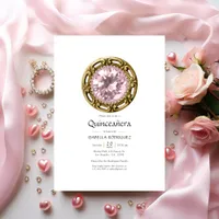 Pink Diamond Quinceañera Invitation