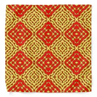 Oriental Red & Yellow Mosaic Geometric Pattern Bandana