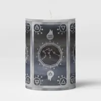 Dark Zodiac Alchemy: Aquarius Black & Silver Pillar Candle