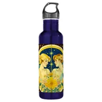 Horoscope Sign Gemini Twins Ethereal Art Stainless Steel Water Bottle