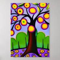 Keep in Touch | Whimsical Folk Art Tree Poster