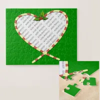 Candy Cane Heart Your Photo Jigsaw Puzzle