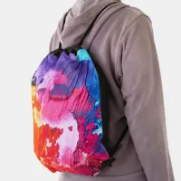 Colorful Modern Abstract Paint All-Over-Print Drawstring Bag