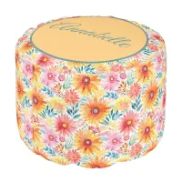 Colorful Daisies Pouf