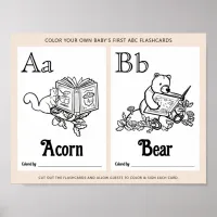 ABC Flashcards Baby Shower Coloring Activity Sheet Poster