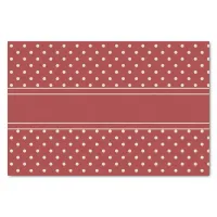 Classic Christmas Rustic Red Ivory Dot Stripe Tissue Paper