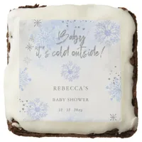 Blue Baby its Cold Outside Winter Baby Shower Brownie