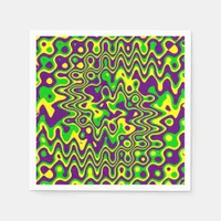 [Mardi Gras Op-Art] Purple Green Yellow Paper Napkins