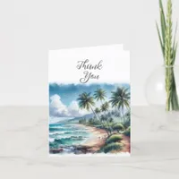 Tropical Beach Thank You Card