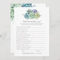 Succulents Bridal Shower Game Invitation