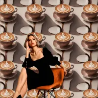 Elegant Cappuccino Caffee Latte Art Peel and Stick Wallpaper