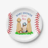 Boy's Baseball Themed Baby Shower 2 Labs and Baby Paper Plates