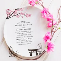 Sakura Japanese Cherry Blossom Asian Wedding Acrylic Invitations