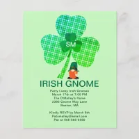 Budget Irish Gnome Initial Clover St Paddys Invite Flyer