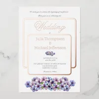 Romantic and Poetic Pastel Lilac Watercolor Foil Invitation