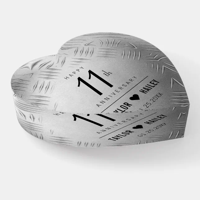 Elegant 11th Steel Wedding Anniversary Paperweight