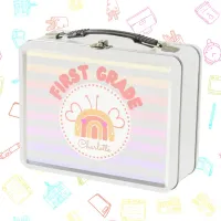Personalized First Grade Rainbow Lunch Box