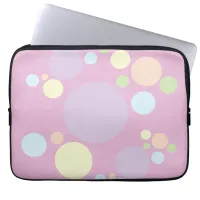 Pastel circles on a pink background | laptop sleeve