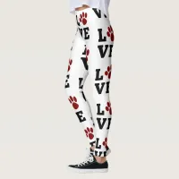 Love Paw Print Animal Lover Dog Lover Leggings