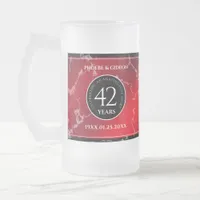 Elegant 42nd Jasper Wedding Anniversary Frosted Glass Beer Mug