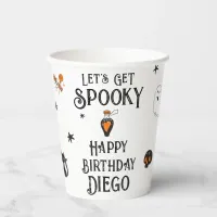 Halloween Birthday "Let's Get Spooky" Doodles Paper Cups