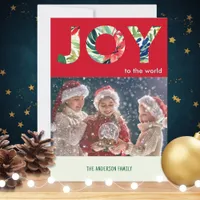 Bright Festive Joy To The World Merry Christmas Holiday Card