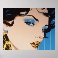 Golden Lipstick airbrush painting Poster