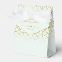 Geometric Wedding Favors Gold/Mint ID477 Favor Boxes