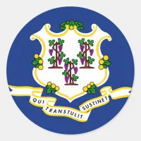 Connecticut State Flag Classic Round Sticker